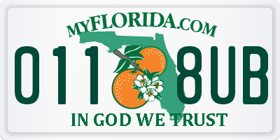 FL license plate 0118UB