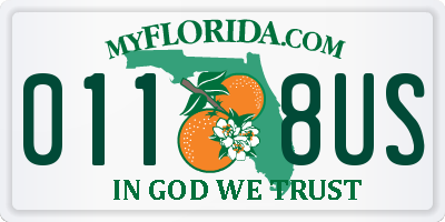 FL license plate 0118US