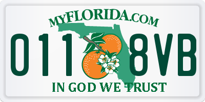 FL license plate 0118VB