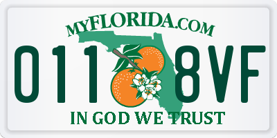 FL license plate 0118VF