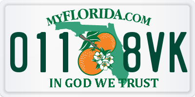FL license plate 0118VK