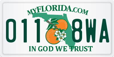 FL license plate 0118WA
