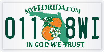 FL license plate 0118WI