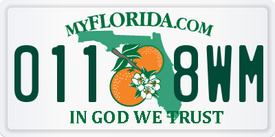 FL license plate 0118WM