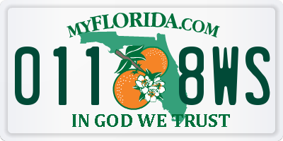 FL license plate 0118WS
