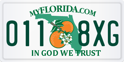 FL license plate 0118XG