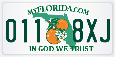FL license plate 0118XJ