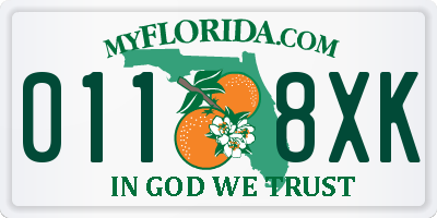 FL license plate 0118XK