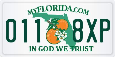 FL license plate 0118XP