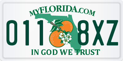 FL license plate 0118XZ