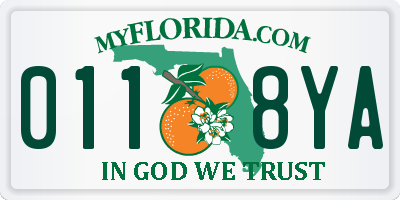 FL license plate 0118YA