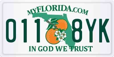 FL license plate 0118YK