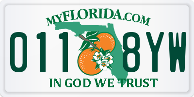 FL license plate 0118YW