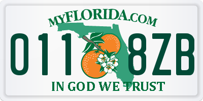 FL license plate 0118ZB