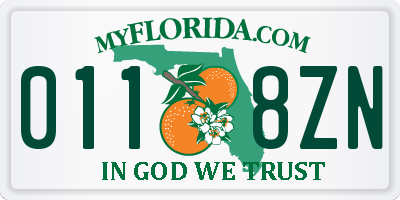 FL license plate 0118ZN