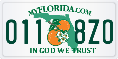 FL license plate 0118ZO