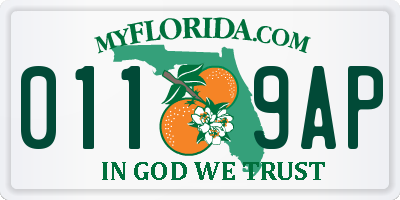 FL license plate 0119AP