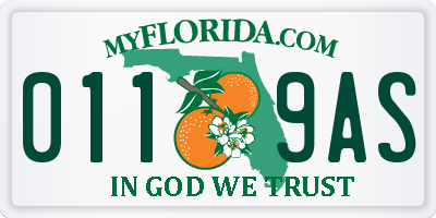 FL license plate 0119AS