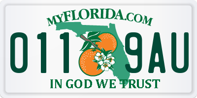FL license plate 0119AU