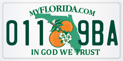 FL license plate 0119BA