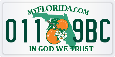 FL license plate 0119BC