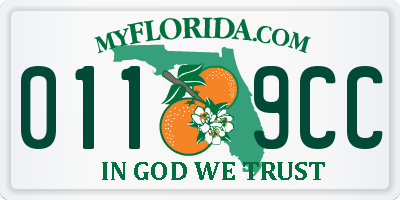 FL license plate 0119CC