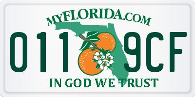 FL license plate 0119CF