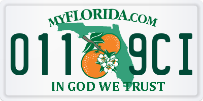 FL license plate 0119CI