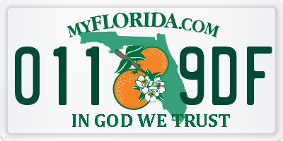 FL license plate 0119DF