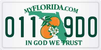 FL license plate 0119DO