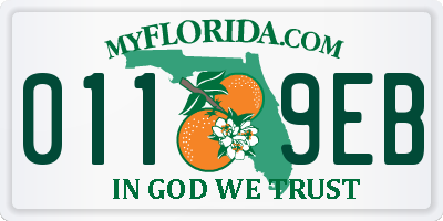 FL license plate 0119EB