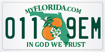 FL license plate 0119EM