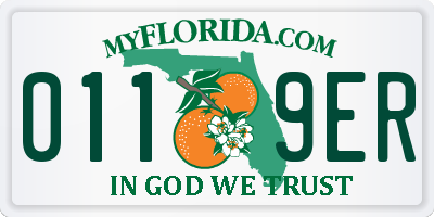 FL license plate 0119ER