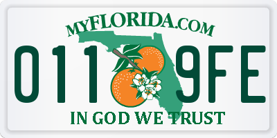 FL license plate 0119FE