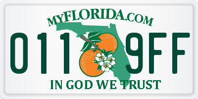 FL license plate 0119FF
