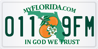 FL license plate 0119FM