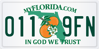 FL license plate 0119FN