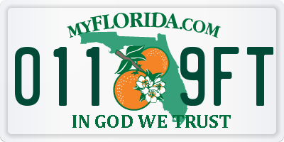 FL license plate 0119FT