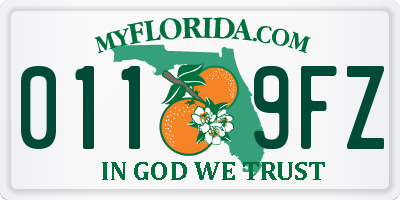 FL license plate 0119FZ