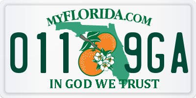 FL license plate 0119GA