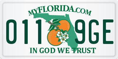 FL license plate 0119GE