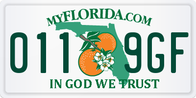 FL license plate 0119GF