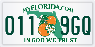 FL license plate 0119GQ