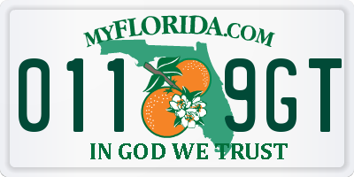 FL license plate 0119GT