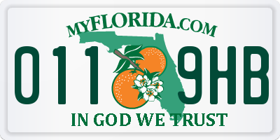 FL license plate 0119HB