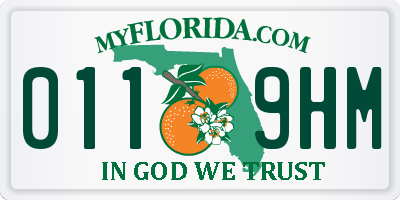 FL license plate 0119HM