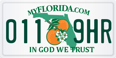 FL license plate 0119HR
