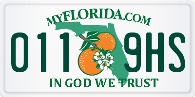 FL license plate 0119HS