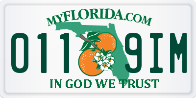 FL license plate 0119IM