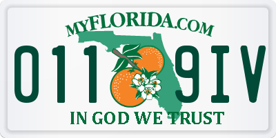 FL license plate 0119IV